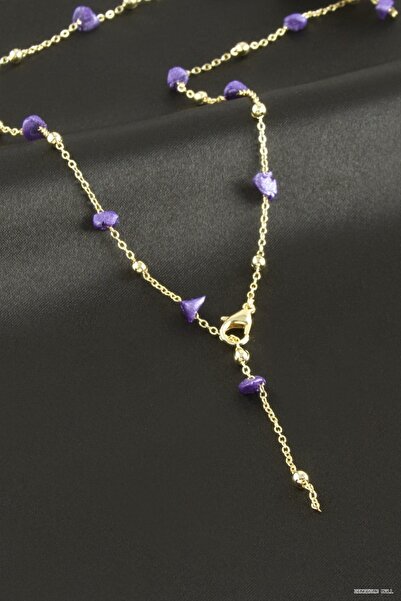 ZERO LAND Zngzrmll Broken Natural Stone Y (10037) Necklace Purple