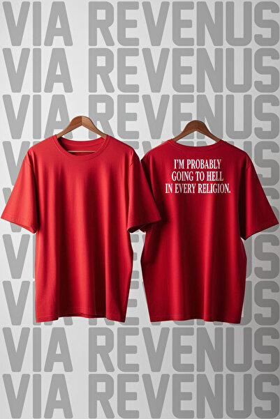 Vordevia I'M Probably Going to Hell in Every Religion Back Printed Loose Fit ...