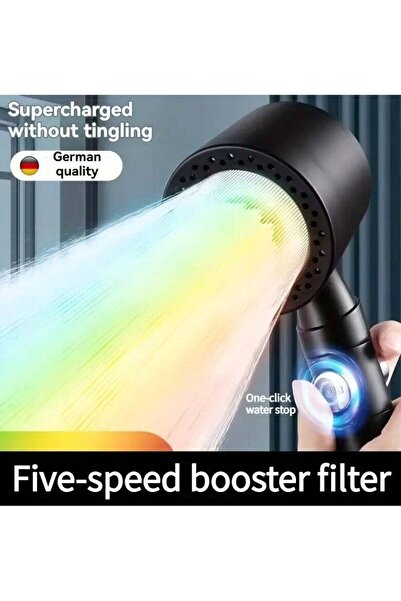 Rozino 1pc A pressure handheld shower head with 5 adjustable water flow modes...