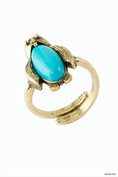 ZERO LAND Zngzrmll Penguin Natural Stone Authentic (12802) Ring Turquoise