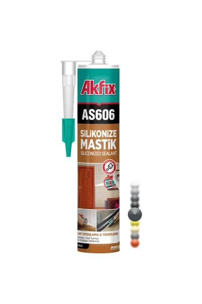 Akfix AS606 ANTRASİT GRİ SİLİKONİZE MASTİK 500GR (24) (24 Adet / 1 Koli)