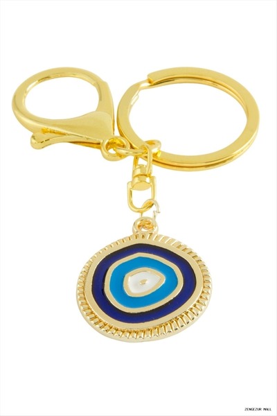 ZERO LAND Zngzrmll Nazar Calı Enameled Metal (10155) Keychain Blue