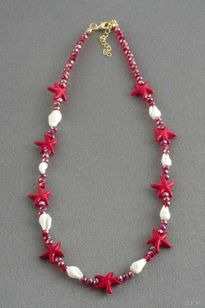 ZERO LAND Concepta Starfish Crystal Natural Stone (233227) Pendant Red