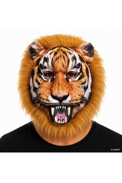 ZERO LAND Concepta Brown Mane Long-Haired Tiger (140254) Eva Mask