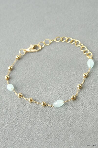 ZERO LAND Zngzrmll Oval Crystal Stone Bracelet (12206) Blue
