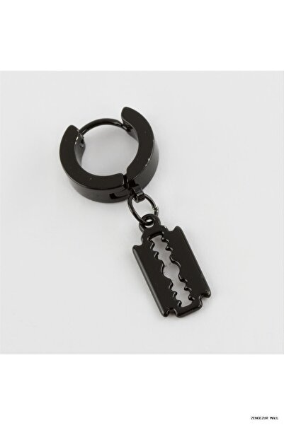 ZERO LAND Zngzrmll Steel Men's Earrings with Razor Figure 1 (20936) Piece Black