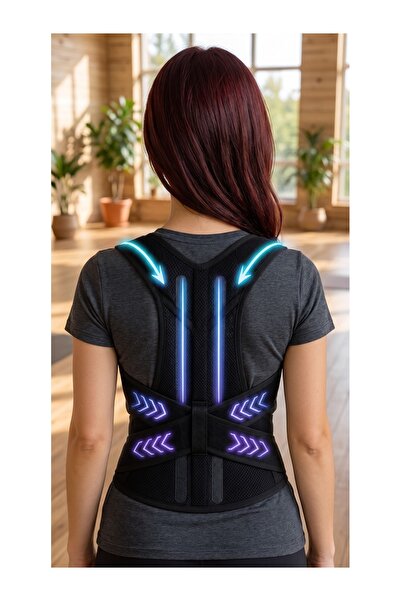 OBLİVİON Dik Duruş Korsesi Unisex Ayarlanabilir Balenli Sırt ve Omuz Destek Korsesi