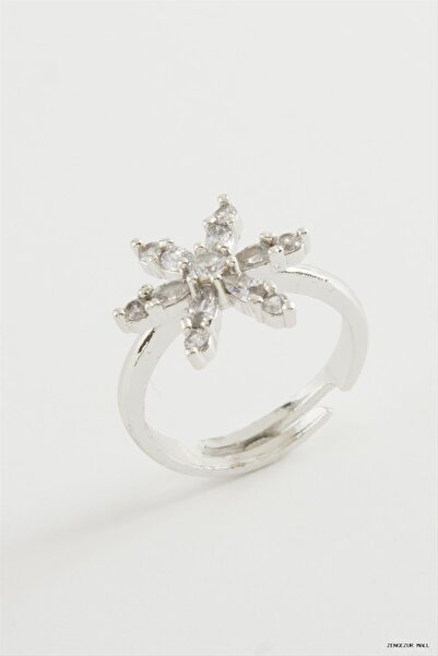 ZERO LAND Zngzrmll Lotus Zircon Stone Ring (42106) Silver Color