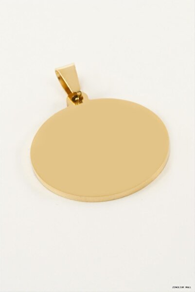ZERO LAND Zngzrmll Round Name Engravable Steel Pendant 2.5 (20547) cm Yellow