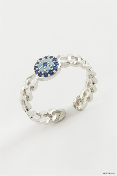 ZERO LAND Zngzrmll Evil Eye Zircon Stone Ring (30552) Silver Color