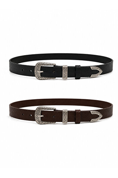 derikem 100% Genuine Buffalo Leather 3 cm Women's Belt – Western Style Leathe...