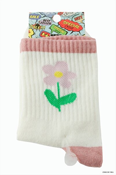ZERO LAND Zngzrmll Floral College Socks 8X28 (23856) Pink