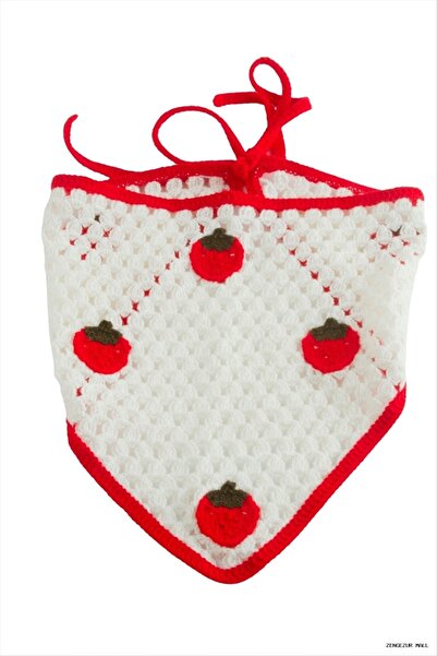 ZERO LAND Zngzrmll Strawberry Knitted Bohemian (22404) Bandana Red