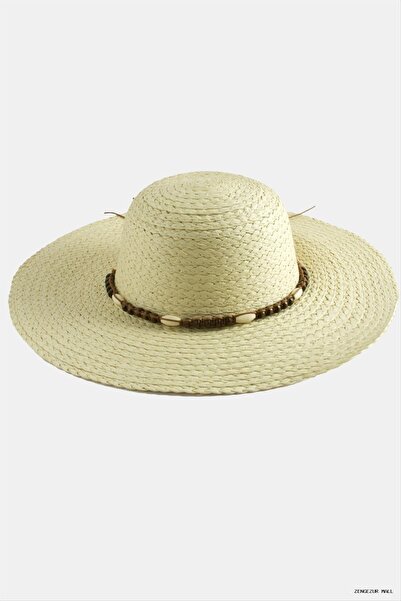 ZERO LAND Zngzrmll Wooden Beaded Straw (15743) Hat Beige
