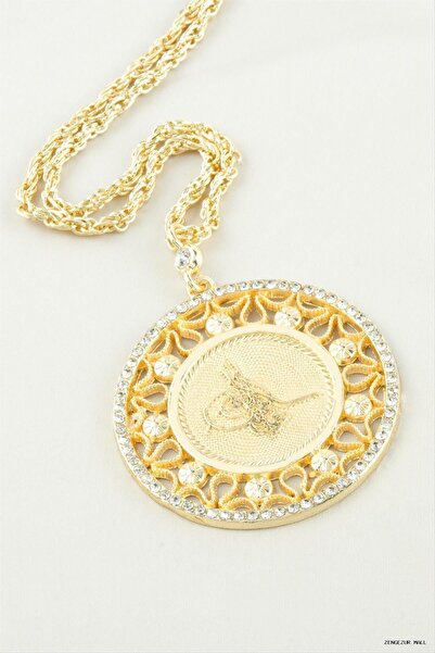 ZERO LAND Zngzrmll Tuğra Stone-Encrusted Pendant (20602) Yellow