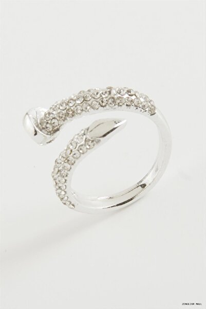 ZERO LAND Zngzrmll Nails Zircon Stone Ring (15508) Silver Color