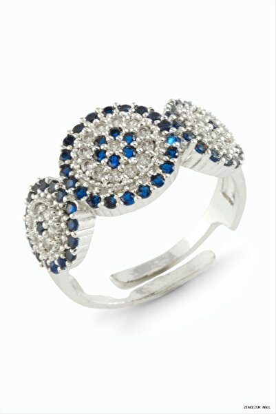 ZERO LAND Zngzrmll Evil Eye Zircon Stone Metal Ring (22958) Silver Color