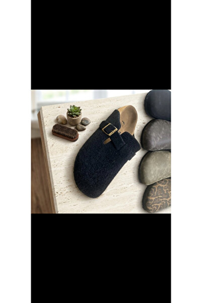 akix Unisex Boston Keçeli Günlük Ev Dışarı Terlği