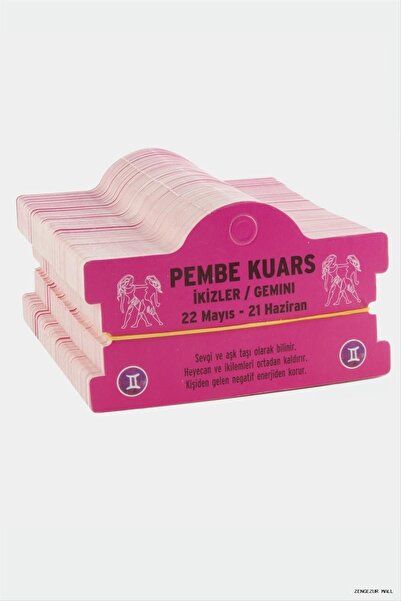 ZERO LAND Zngzrmll Pink Quartz & Gemini Zodiac Sign (20719) Bracelet Card