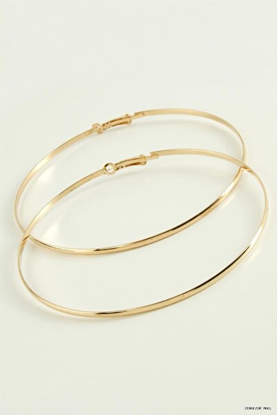 ZERO LAND Zngzrmll Flat Metal Hoop Earrings 9-10 cm (31039) 8 cm