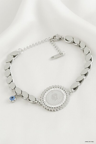ZERO LAND Zngzrmll Arpa Chain Luxury Steel Bracelet (32450) Silver Color