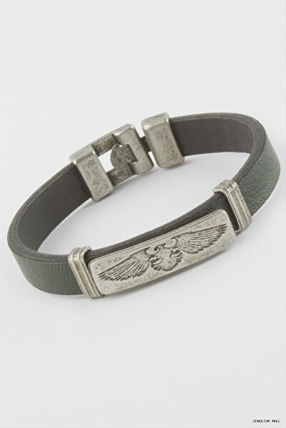 ZERO LAND Zngzrmll Double Headed Eagle Faux Leather (32926) Bracelet Green
