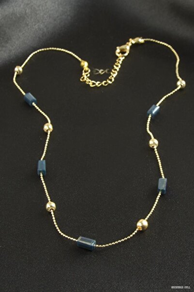 ZERO LAND Zngzrmll Rectangular Crystal Chain (25445) Necklace Anthracite