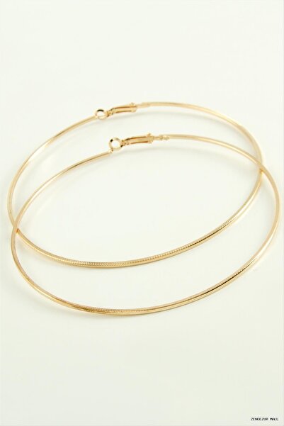 ZERO LAND Zngzrmll Crushed Striped Metal Hoop Earrings 8-9-10 cm (31030) 9 cm