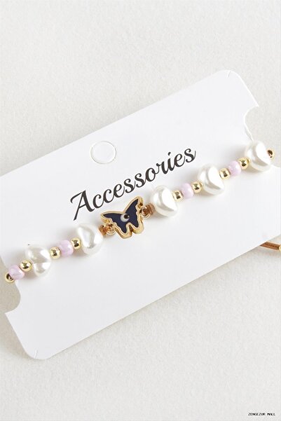 ZERO LAND Zngzrmll Beads Pearl Macrame Rope Bracelet (25713) Pink