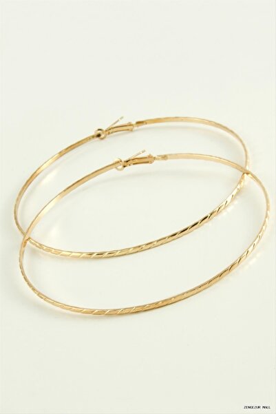ZERO LAND Zngzrmll Striped Metal Hoop Earrings (31033) 8-9-10 cm