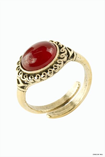 ZERO LAND Zngzrmll Oval Natural Stone Authentic (24819) Ring Agate