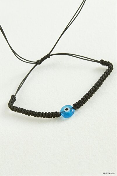 ZERO LAND Zngzrmll Evil Eye Bead Macrame Cord (30150) Bracelet Blue