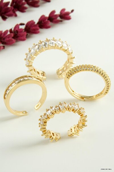 ZERO LAND Zngzrmll Mixed Luxury Baguette Zircon Stone (31333) Ring Yellow
