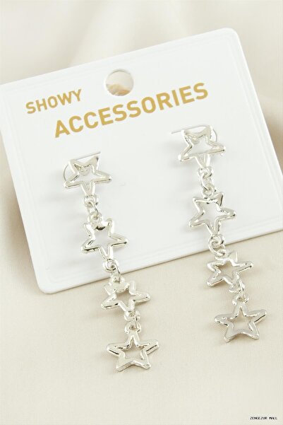 ZERO LAND Zngzrmll Stars Tr Metal Earrings (31159) Silver Color