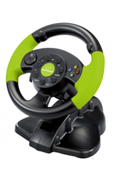 ESPERANZA Volan de gaming cu pedale, Esperanza, Xbox360, PS3, PC, Negru/Verde