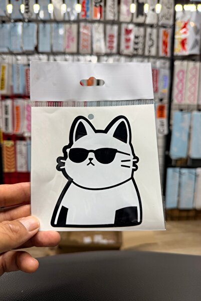 Yalıgraf Reklam Tabela Artist with Glasses Cat Sticker Auto Sticker Helmet St...