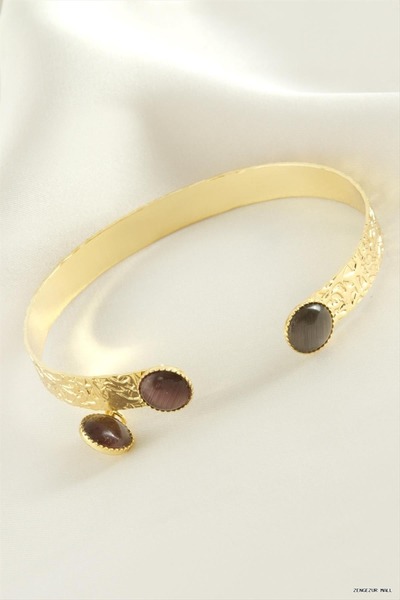ZERO LAND Zngzrmll Dangle Glass Stone Bracelet (25004) Bracelet Brown