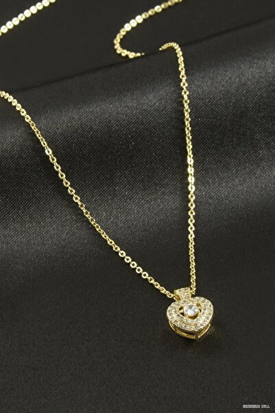 ZERO LAND Zngzrmll Xuping Heart Zircon Stone Luxury Steel (54152) Necklace Ye...