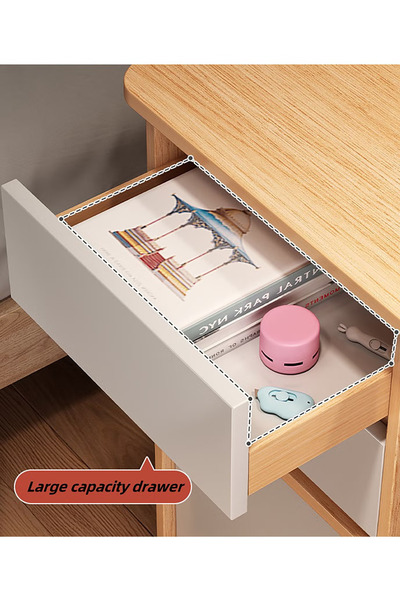 GGEROU Computer Desk,Large Standing Desk, Easy-to-Assemble Study Desk For Home, Bedroom, Office Durable Wood Table,Storage Shelves Ideal For Gaming Working And Learning,100x45x162cm (White)
