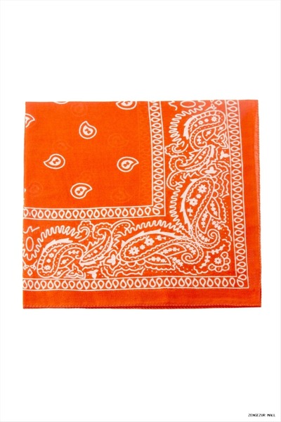 ZERO LAND Zngzrmll Tile Patterned Bandana (53518) 50X50 Orange
