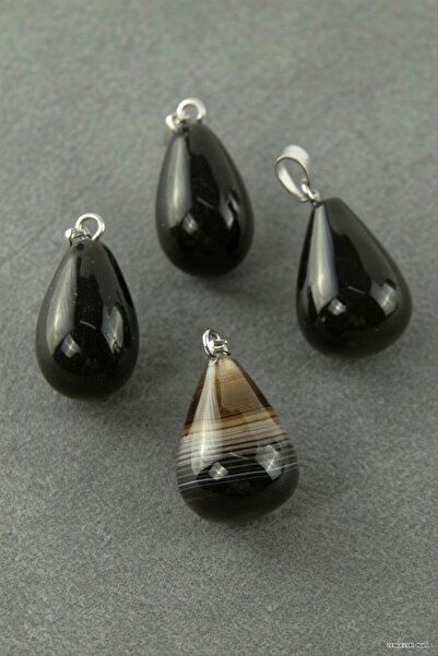 ZERO LAND Zngzrmll Agate Drop Natural Stone Pendant 1 (53407) Piece Black
