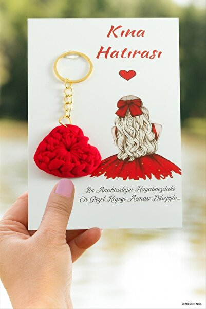 ZERO LAND Zngzrmll Heart Braided String (54224) Keychain Red