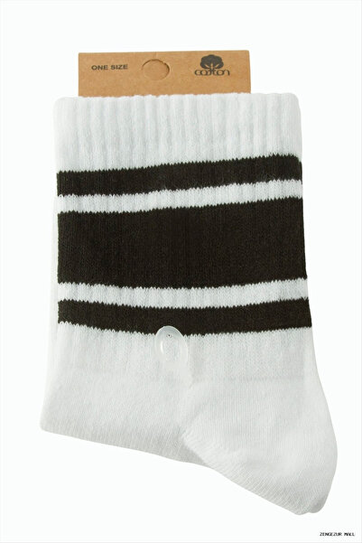 ZERO LAND Zngzrmll Striped College Socks (53638) 8X28 Black