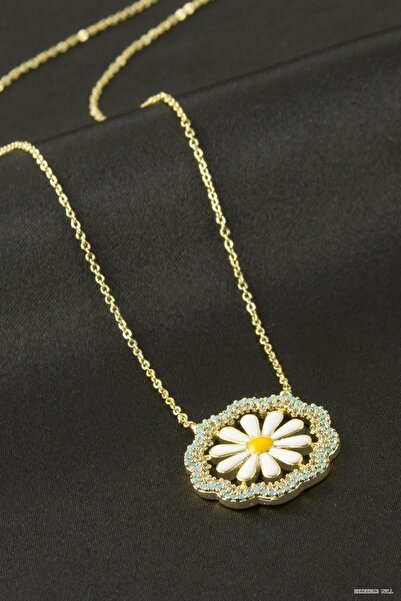 ZERO LAND Zngzrmll Daisy Enamel Zircon Stone (53751) Necklace Yellow