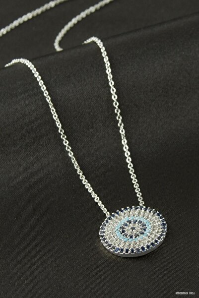 ZERO LAND Zngzrmll Evil Eye Zircon Stone Pendant (53839) Silver Color