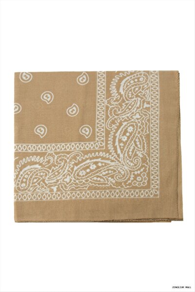 ZERO LAND Zngzrmll Tile Patterned Bandana 50X50 (53515) Milky Coffee