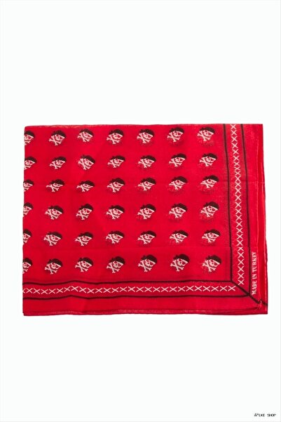 ZERO LAND Ilkestor Skull Patterned Bandana (55754) 50X50 Red