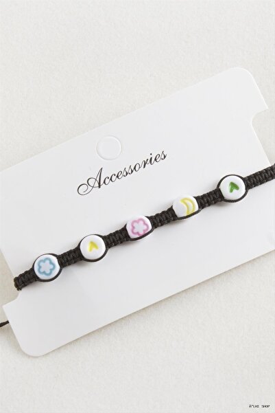 ZERO LAND Ilkestor Emoji Macrame Braided (61503) Bracelet Black