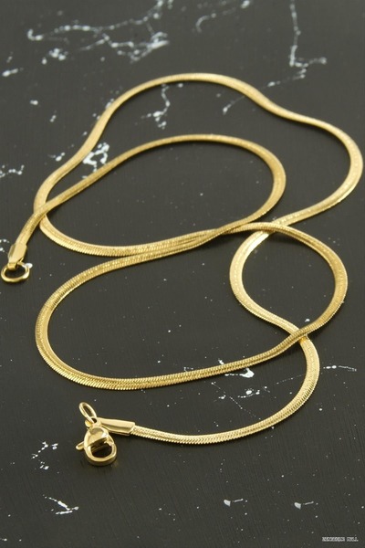 ZERO LAND Zngzrmll Fine Italian Chain Steel Necklace 45 (60244) cm Yellow