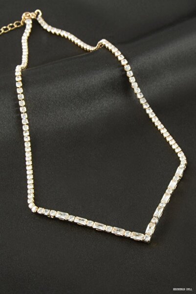 ZERO LAND Zngzrmll Triangle Tour Luxury Necklace with Zircon Stones 2 (61711)...